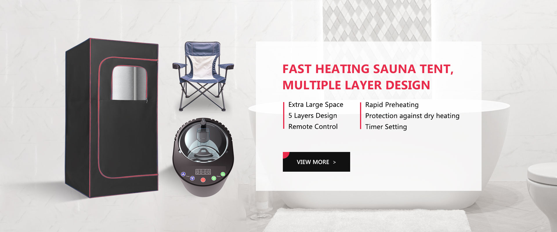 FAST HEATING SAUNA TENT, MULTIPLE LAYER DESIGN