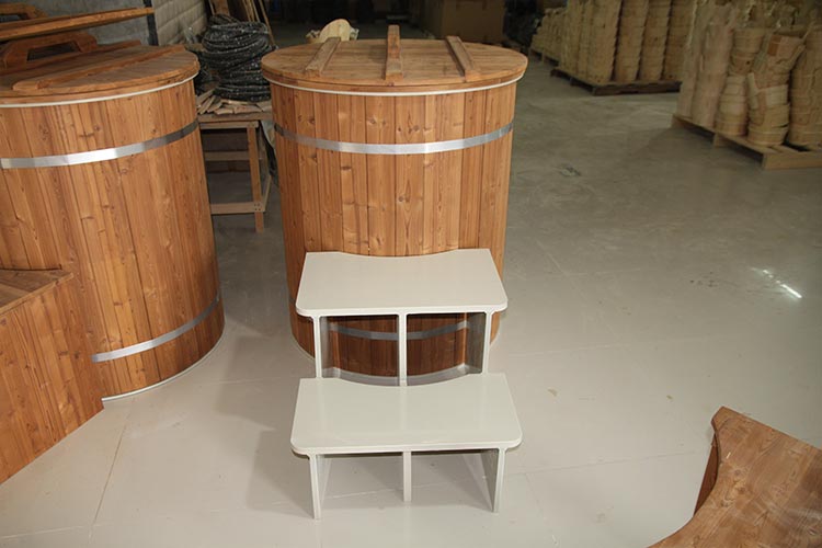 Thermo Pine Wood Ice Bath Tub with 304 Stainless Steel Liner